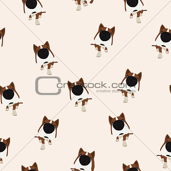 Dog with big head and nose. Vector Seamless pattern.