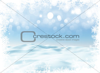 3D Christmas winter landscape