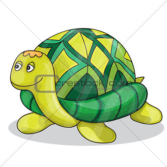 Happy little cartoon turtle smiling vector