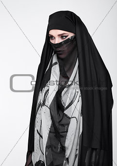 Beautiful eyes woman wearing fashion burka