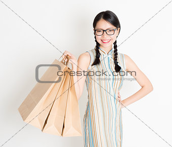 Oriental girl shopping