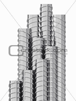 Metal reinforcements, close up, isolated