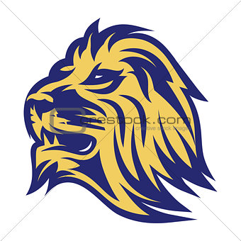 stylish emblem of lion head for the sports team