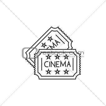 Cinema ticket line icon