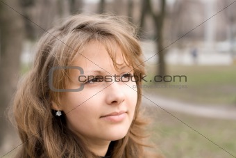 Portrait of the beautiful girl outdoor 1