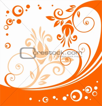 orange flowers pattern