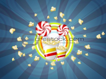 Candies and popcorn