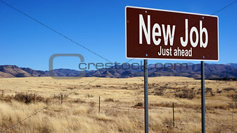 New Job brown road sign