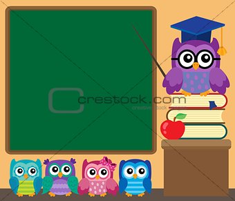 Owl teacher and owlets theme image 1