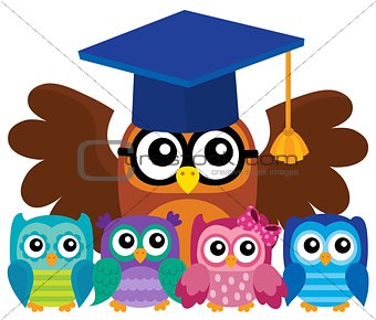 Owl teacher and owlets theme image 4