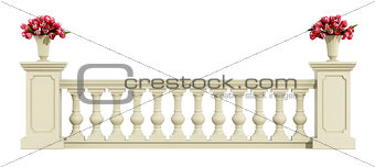 Classic balustrade isolated on white