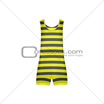 Striped retro swimsuit in yellow and black design