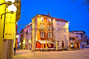 Town of Zadar square evening view