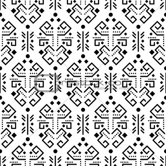 Tribal ornament seamless vector pattern.