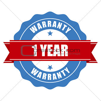 One year warranty seal - round stamp