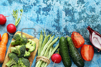 still life healthy eating organic vegetables