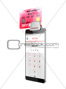Smartphone and credit card reader
