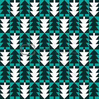 Christmas fir tree abstract seamless pattern