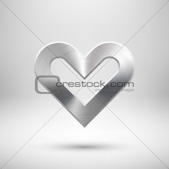 Abstract Heart Sign with Metal Texture