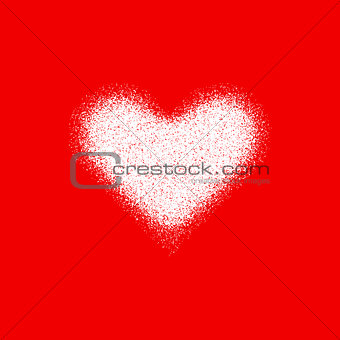 White Abstract Heart Sign with Grain Texture