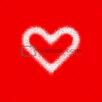 White Abstract Heart Sign with Grain Texture