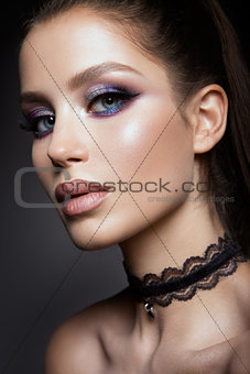 Beautyful girl with bright make up