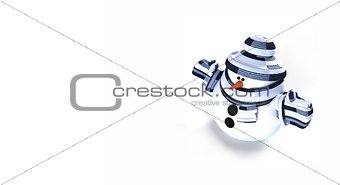Snowman 3d render illustration isolated on white background