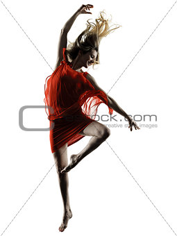 modern dancer dancing woman  isolated silhouette