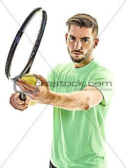 tennis player service serving man isolated