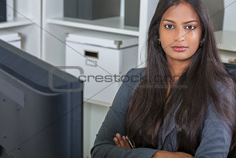 Asian Indian Woman or Businesswoman in Office