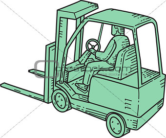 Forklift Truck Operator Mono Line