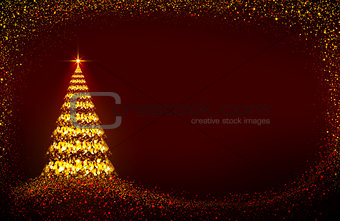 Glowing christmas tree background.