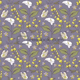 pattern with calla flowers