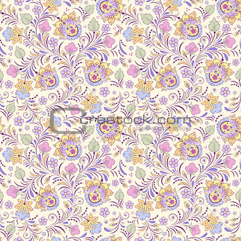 seamless pattern with abstract flowers.