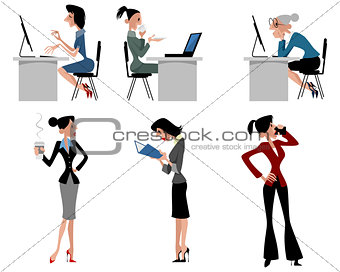 Six woman at work