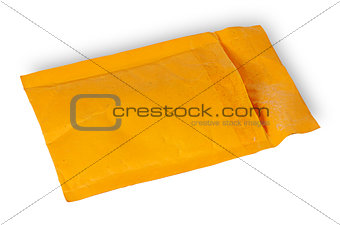 Open used yellow envelope