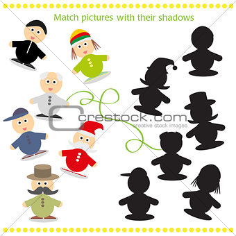 Cartoon Vector Illustration of Find the Shadow