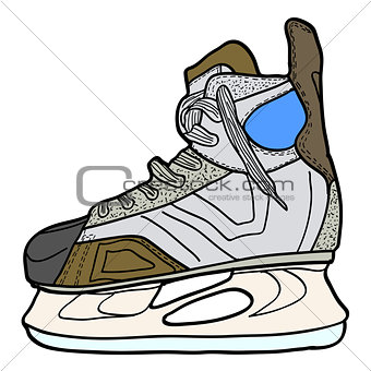 Sketch of hockey skates. Skates to play hockey on ice, vector illustration