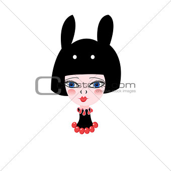 Vector graphic portrait of the girl
