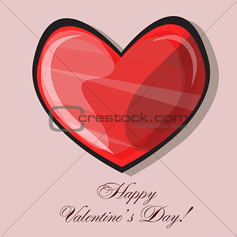 Red heart classic valentines day vector illustration