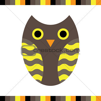 Owl stylized icon warm colors