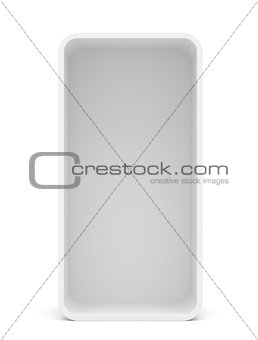 Blank empty rounded showcase display. Front view