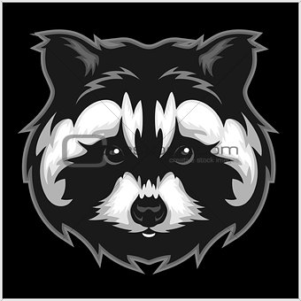 Badger Head black and white