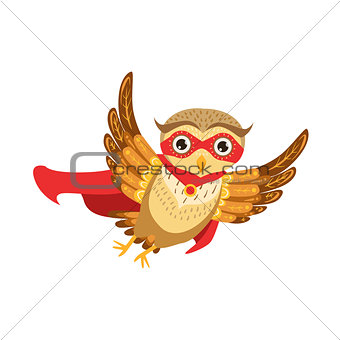 Owl Superhero Cute Cartoon Character Emoji With Forest Bird Showing Human Emotions And Behavior