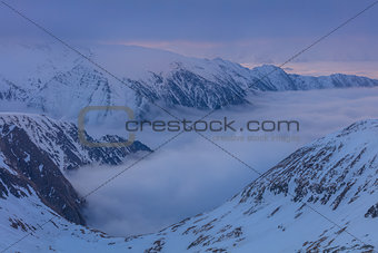 Fagaras Mountains in winter, Romania