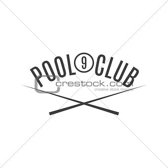 Emblem billiard club, vector illustration.