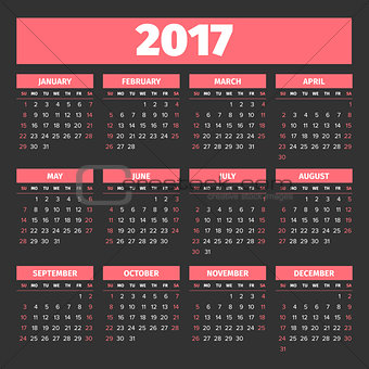 calendar 2017 template