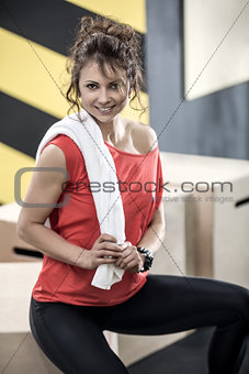 Athletic woman in gym