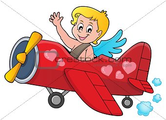 Airplane with Cupid theme image 1