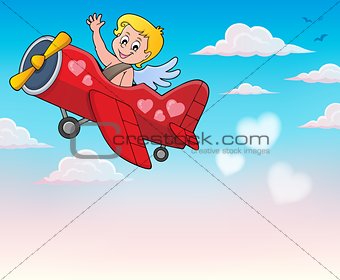 Airplane with Cupid theme image 4